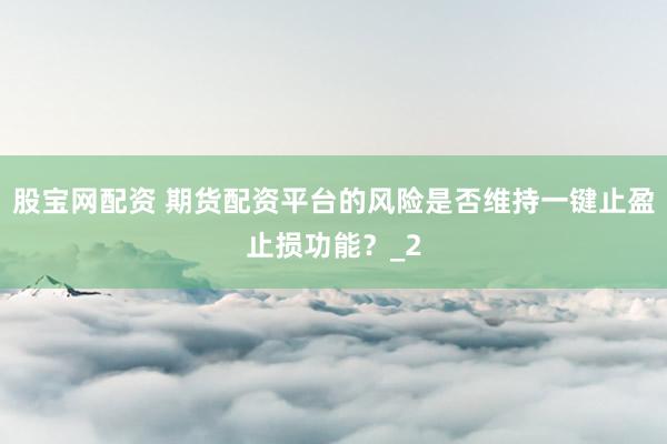 股宝网配资 期货配资平台的风险是否维持一键止盈止损功能？_2